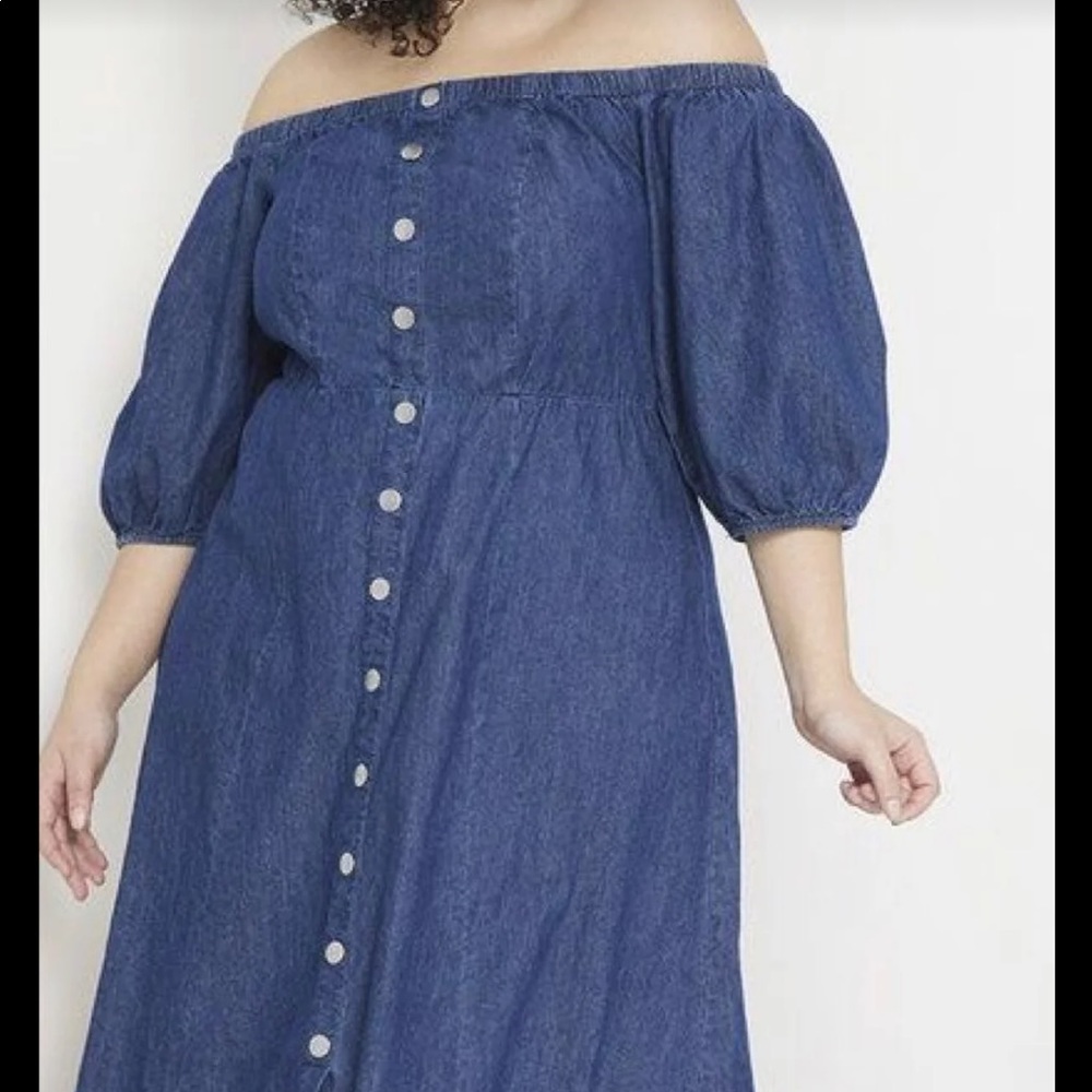 Denim off the shoulders dress size 22W